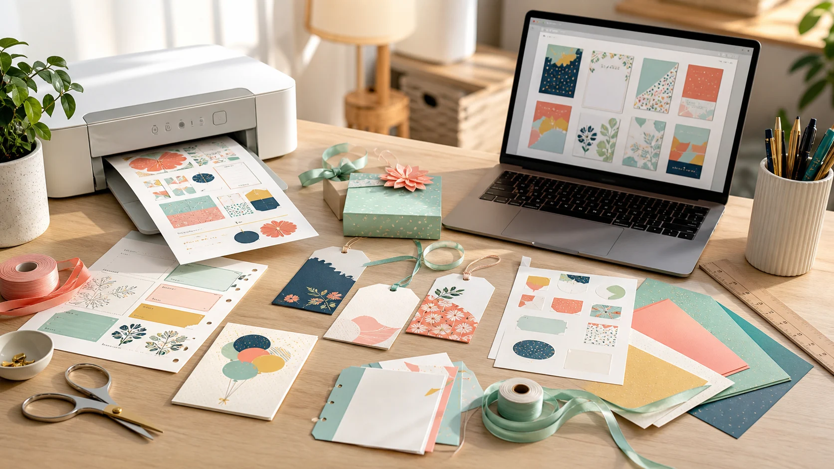 Screenshot of PrintMigo's live preview for a free printable gift tag