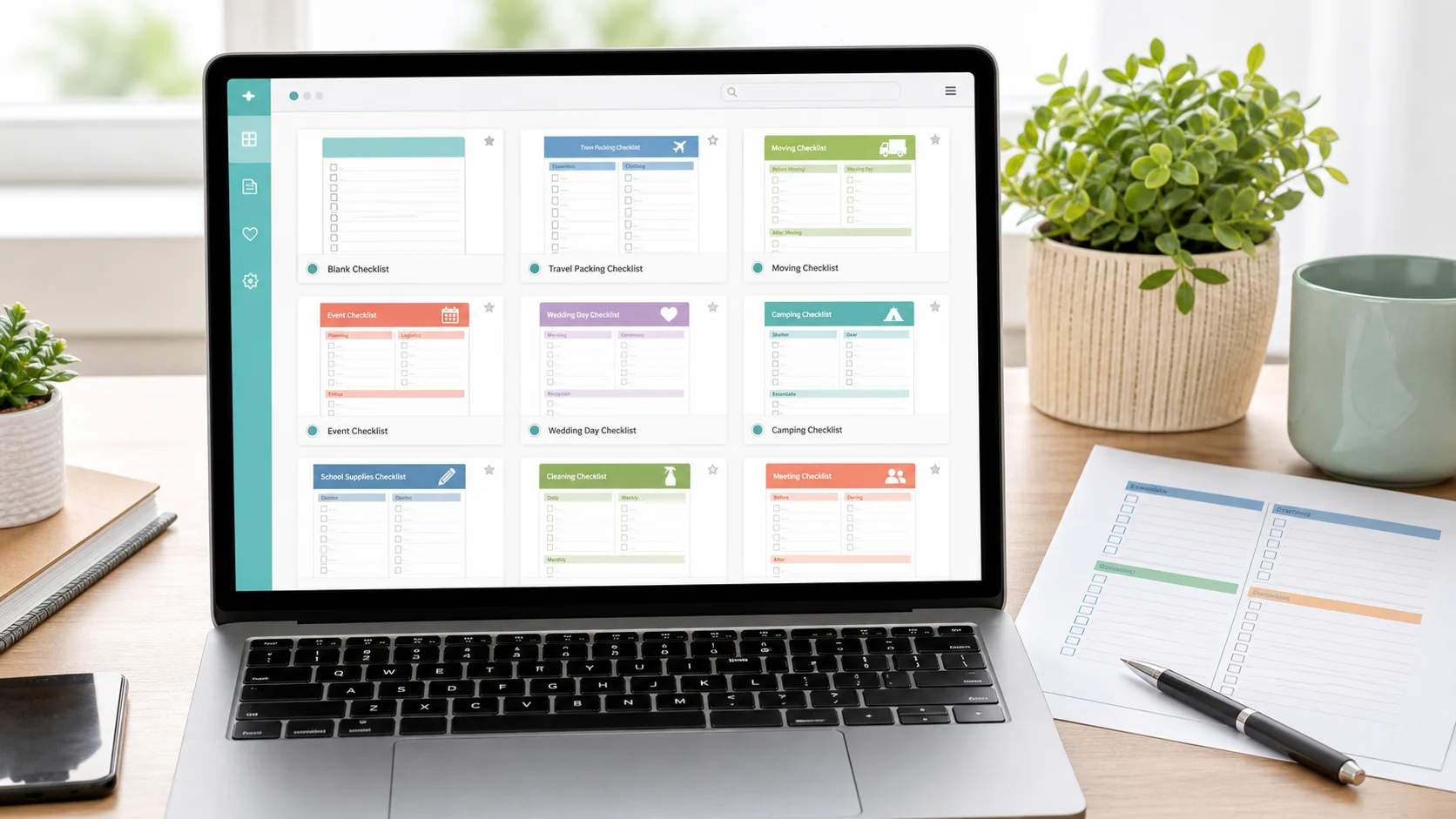Checklist Maker template library with printable checklist cards
