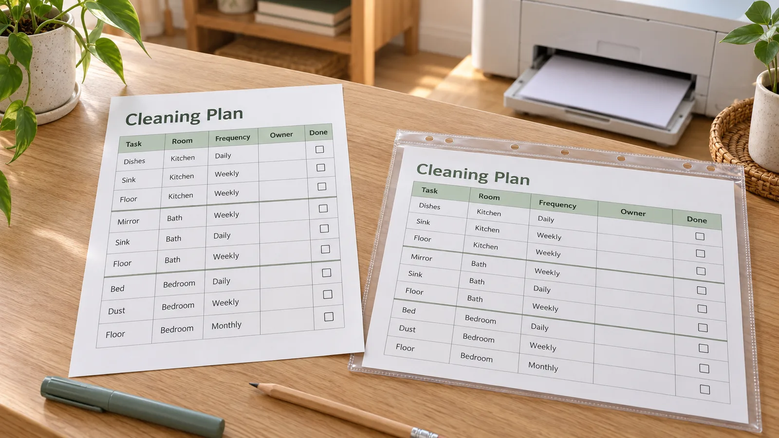 Cleaners Checklist Cleaning Schedule Printable – Free Editable PDF