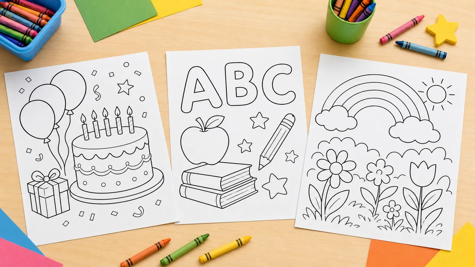 Coloring Page Generator printed birthday classroom and nature coloring pages for kids