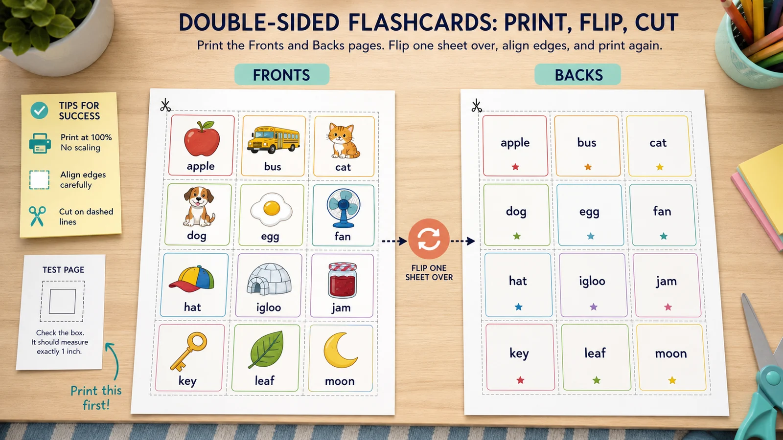 Flashcard Maker template library with colorful theme styles and decorative printable flashcard designs
