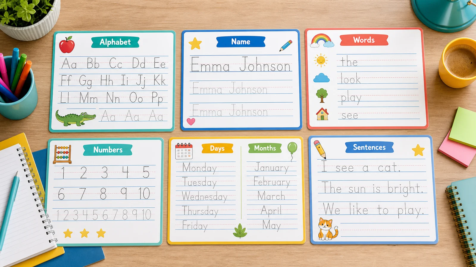 Practice modes in the Handwriting Practice Sheet Generator