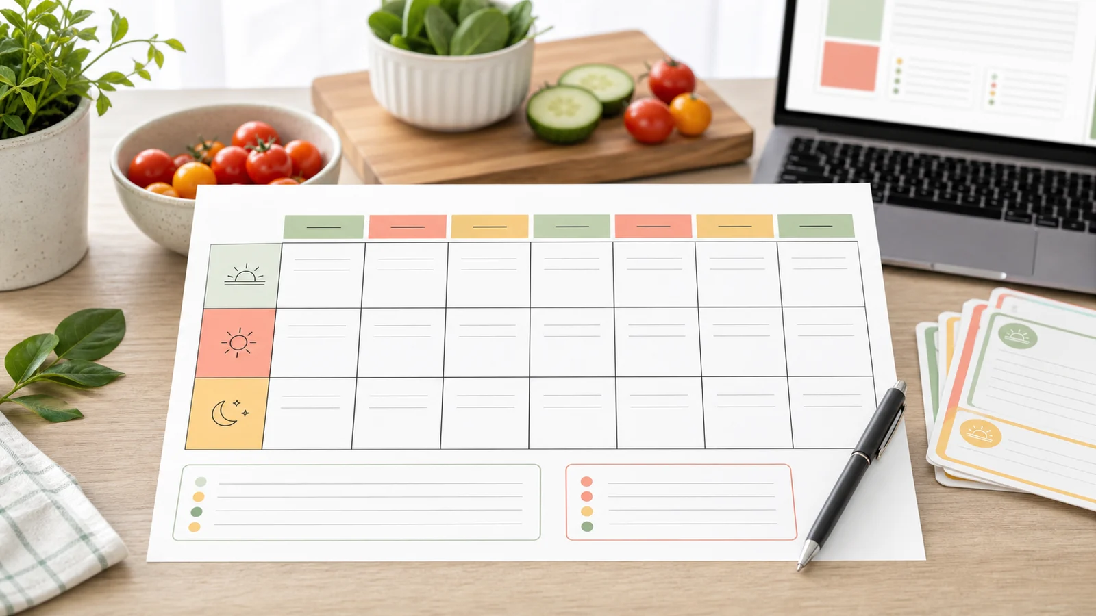 Meal Planner Maker PDF PNG and print export cards