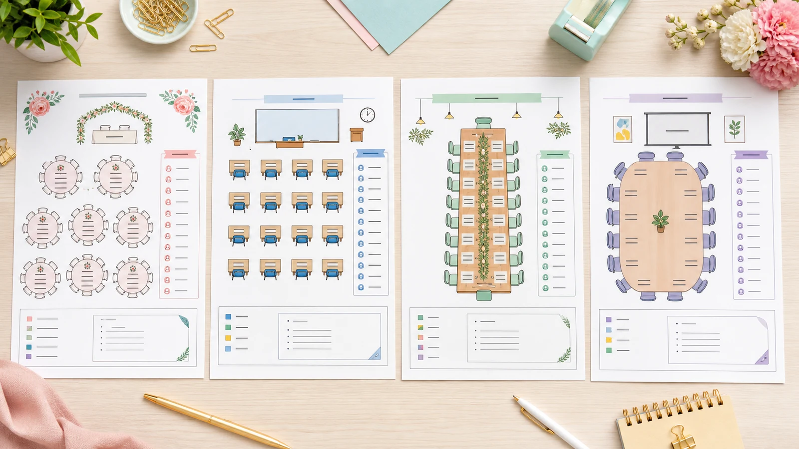 Seating Chart Maker printable layouts for weddings classrooms dinners and meetings